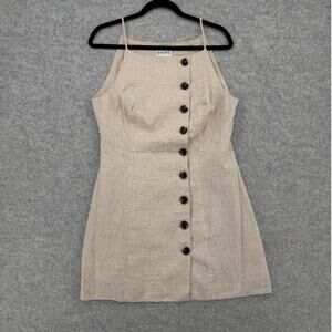SNDYS. Allegra Linen Beige/Tan Mini Dress Size X-LARGE